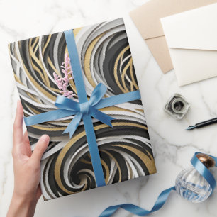 Abstracte rookwerveling gouden cadeaupapier