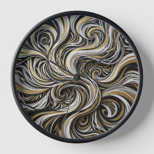 Abstracte rookwerveling gouden kunstklokken