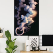 Abstracte rookwervelingen | Poster voor Moderne Ku (Thuiskantoor)