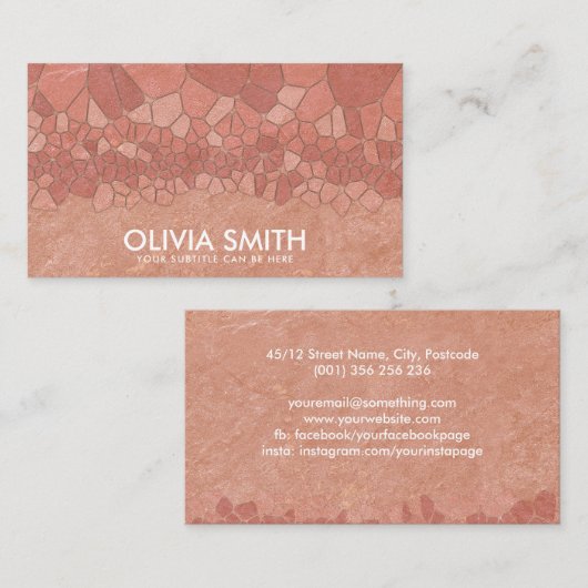 Abstracte Roos Gold Cells Visitekaartje (Voorkant / Achterkant)