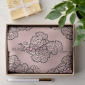 Abstracte Roos Gold-druiven op zwarte wijnstokken, Tissuepapier (Geschenk)