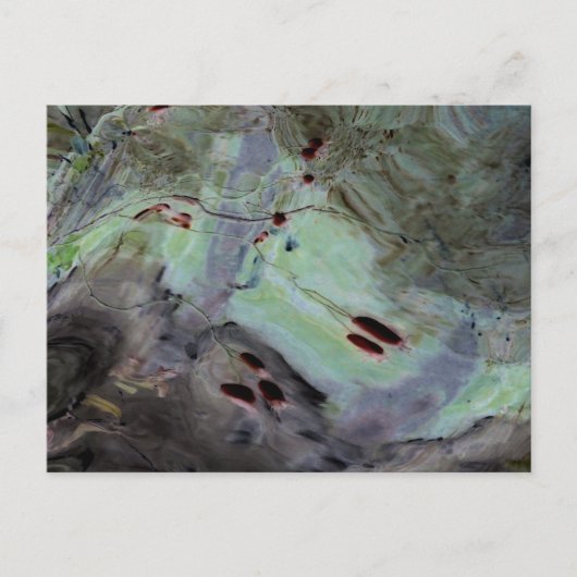 abstracte 'Roos heupen' Bewerkte reflectie in myla Briefkaart (Voorkant)