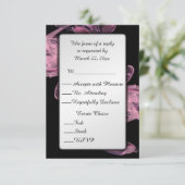 Abstracte Roos RSVP met Menu Keuze (Staand voorkant)