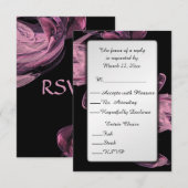 Abstracte Roos RSVP met Menu Keuze (Voorkant / Achterkant)