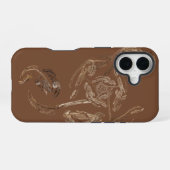 abstracte roos van bladgoud iPhone 16 hoesje (Achterkant horizontaal)
