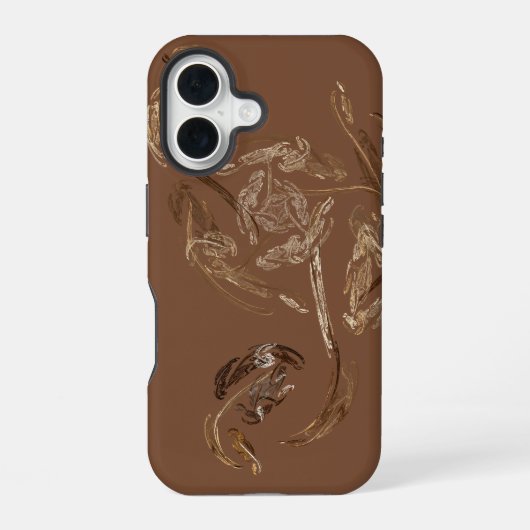 abstracte roos van bladgoud iPhone 16 hoesje (Achterkant)