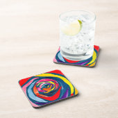 Abstracte roos waterverf pop bier onderzetter (Rechterzijde)