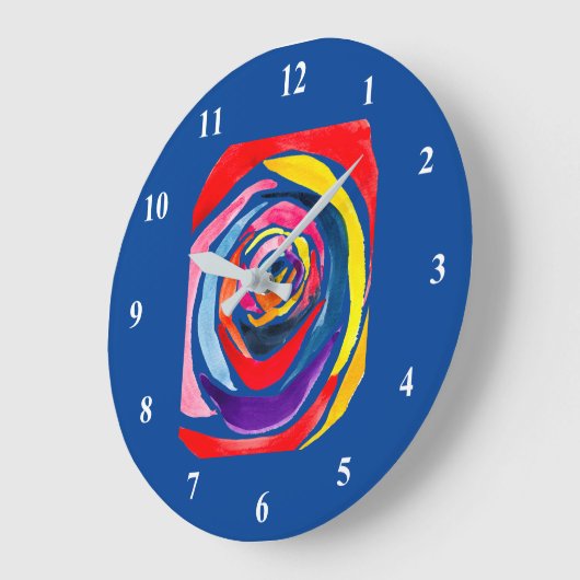 Abstracte roos waterverf pop grote klok (Hoek)