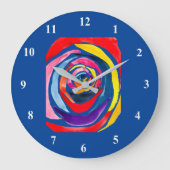 Abstracte roos waterverf pop grote klok (Voorkant)