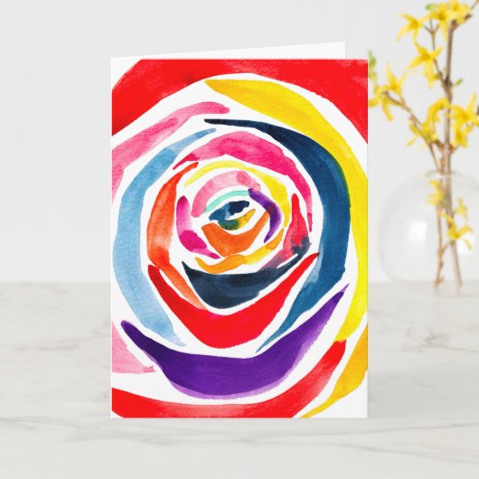 Abstracte roos waterverf pop kaart (Gele Bloem)