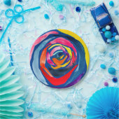 Abstracte roos waterverf pop papieren bordje (Feest)