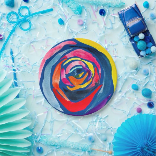 Abstracte roos waterverf pop papieren bordje (Feest)