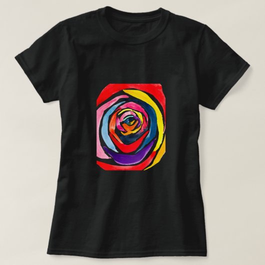 Abstracte roos waterverf pop t-shirt (Design voorkant)
