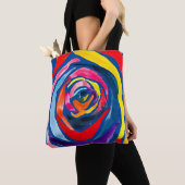 Abstracte roos waterverf pop tote bag (Dichtbij)