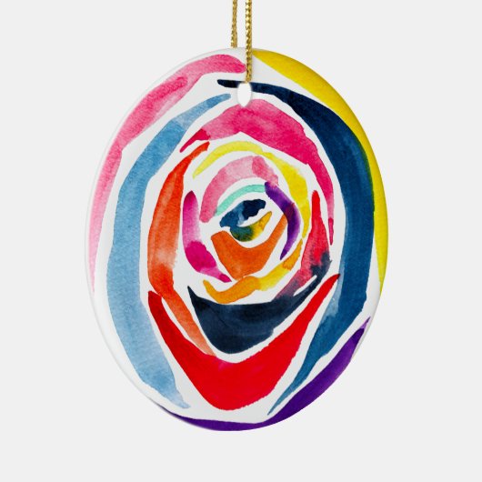 Abstracte roos waterverf popart keramisch ornament (Rechts)