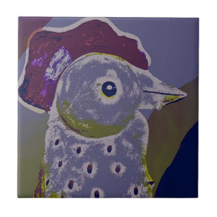 Abstracte Rooster 2 Tegeltje