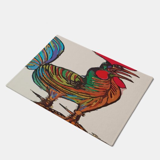 Abstracte Rooster Deurmat (Schuin)
