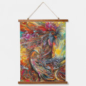 Abstracte Rooster Fantasy Hangend Wandkleed (Voorkant)