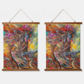 Abstracte Rooster Fantasy Hangend Wandkleed (Dubbel)
