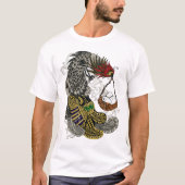 Abstracte rooster met eiermand t-shirt (Voorkant)