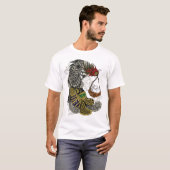 Abstracte rooster met eiermand t-shirt (Voorkant volledig)