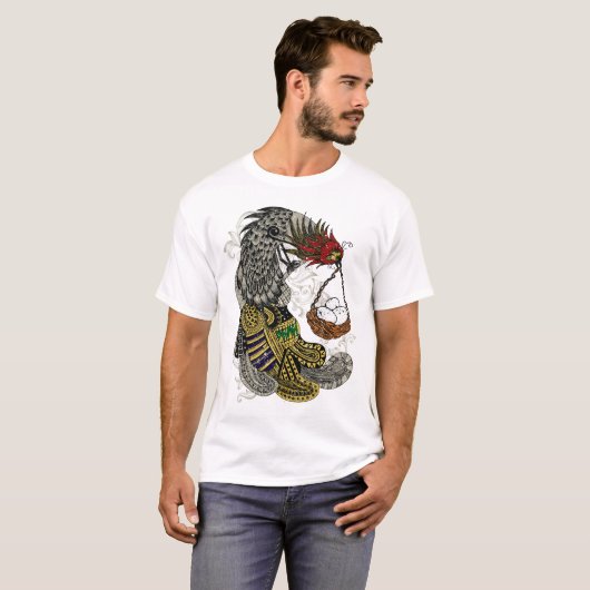 Abstracte rooster met eiermand t-shirt (Voorkant volledig)
