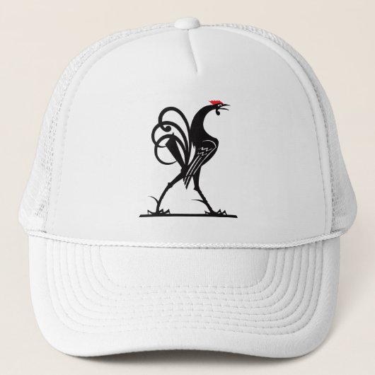 Abstracte Rooster Silhouet Kunst Trucker Pet (Voorkant)