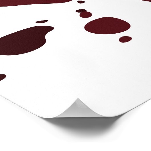 Abstracte Rosewood Red Splatter Art Poster (Hoek)