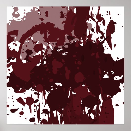 Abstracte Rosewood Red Splatter Art Poster (Voorkant)