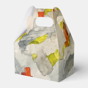 Abstracte Rotsen Bomen Kliffen Aquarel Favor Doos Bedankdoosjes