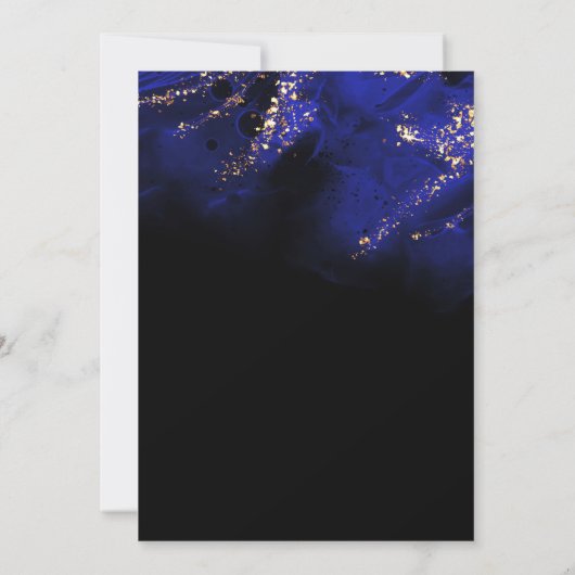 Abstracte Royal Blue en Gold Alcohol Kaart (Achterkant)