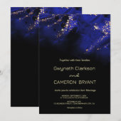 Abstracte Royal Blue en Gold Alcohol Kaart (Voorkant / Achterkant)