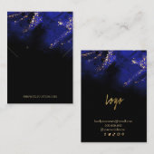Abstracte Royal Blue en Gold Alcohol oorbellen Visitekaartje (Voorkant / Achterkant)