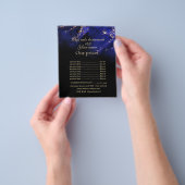 Abstracte Royal Blue en Gold Alcohol prijslijst Flyer (Hand)