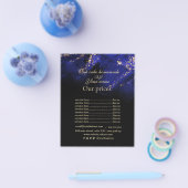 Abstracte Royal Blue en Gold Alcohol prijslijst Flyer (Enkel)