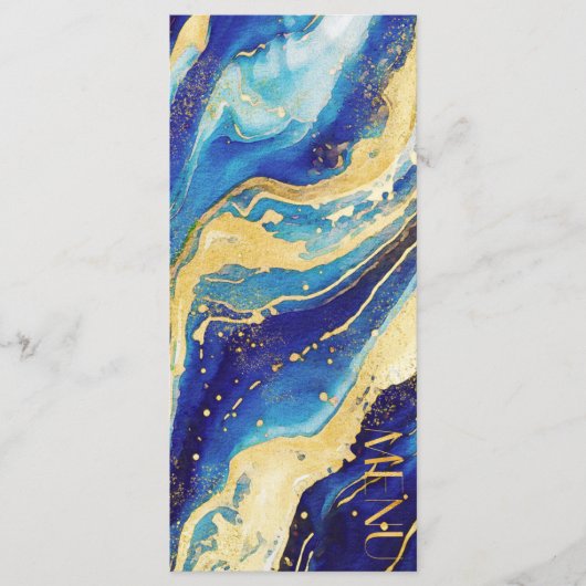 Abstracte Royal Navy blauw en goud kleurrijke brui Menu (Voorkant)