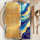 Abstracte Royal Navy blauw en goud kleurrijke brui Menu