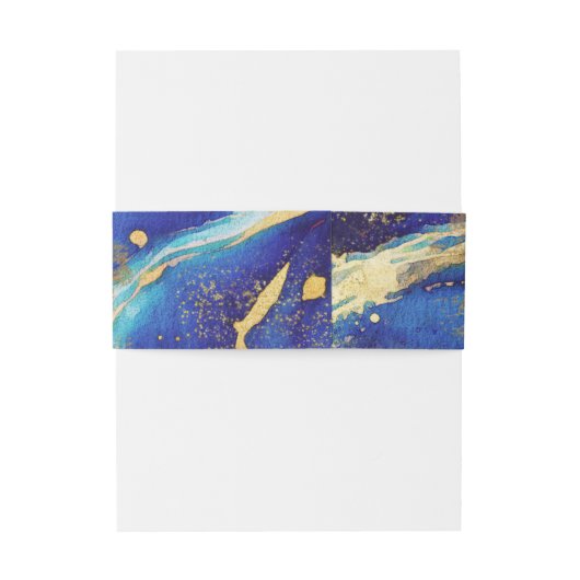 Abstracte Royal Navy blauw en goud kleurrijke brui Uitnodigingen Wikkel (Achterkant Voorbeeld)