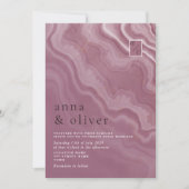 Abstracte Roze Agaat Huwelijksuitnodiging Kaart (Voorkant)