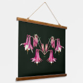 Abstracte Roze Akelei Bloemen Spiegel Hangend Wandkleed (Gebogen)
