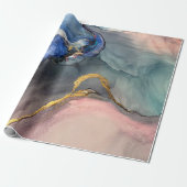 Abstracte roze blauwe achtergrond met prachtige vl cadeaupapier (Uitgerold)