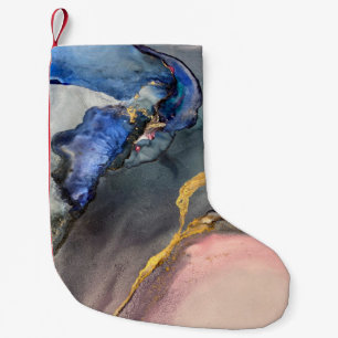 Abstracte roze blauwe achtergrond met prachtige vl kleine kerstsok