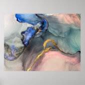 Abstracte roze blauwe achtergrond met prachtige vl poster (Voorkant)