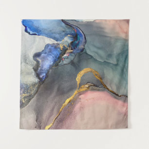 Abstracte roze blauwe achtergrond met prachtige vl wandkleed