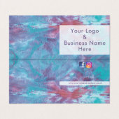 Abstracte roze blauwe daskleurige dijk visitekaartje (Buitenkant ongevouwen)
