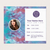 Abstracte roze blauwe daskleurige dijk visitekaartje (Binnenkant ongevouwen)