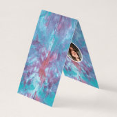 Abstracte roze blauwe daskleurige dijk visitekaartje (Achterkant)