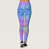 Abstracte roze blauwe leggings voor vrouwen (Achterkant)