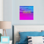 Abstracte roze blauwe ombre Gold Typografie Folie Afdrukken (Insitu (Slaapkamer))