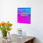 Abstracte roze blauwe ombre Gold Typografie Folie Afdrukken (Laag (Keuken))